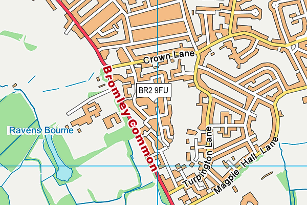BR2 9FU map - OS VectorMap District (Ordnance Survey)