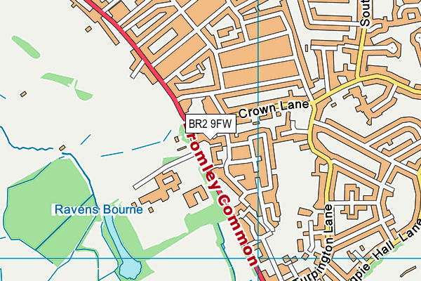 BR2 9FW map - OS VectorMap District (Ordnance Survey)