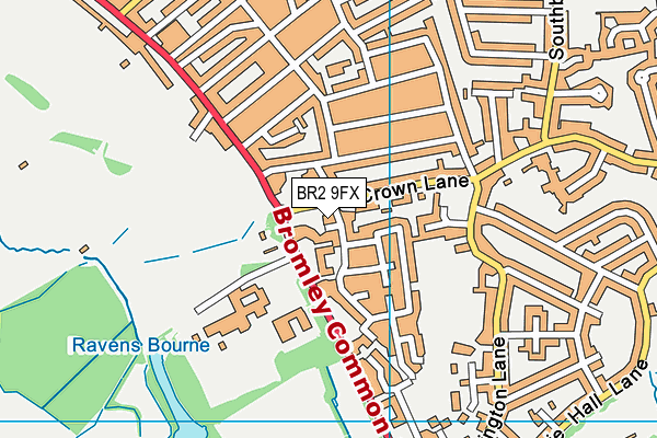 BR2 9FX map - OS VectorMap District (Ordnance Survey)