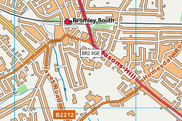 BR2 9GE map - OS VectorMap District (Ordnance Survey)