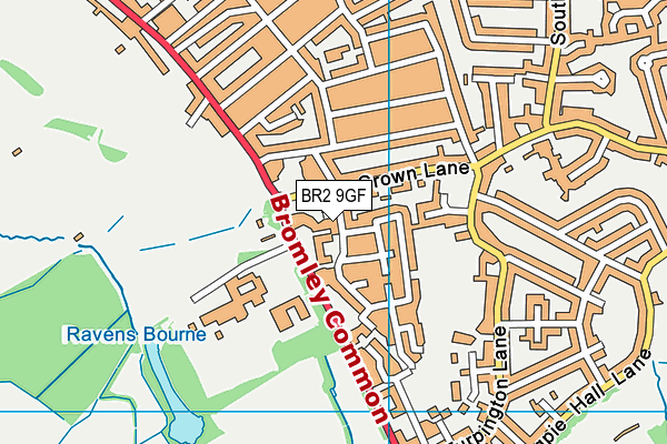 BR2 9GF map - OS VectorMap District (Ordnance Survey)