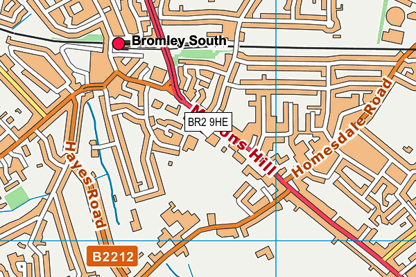 BR2 9HE map - OS VectorMap District (Ordnance Survey)