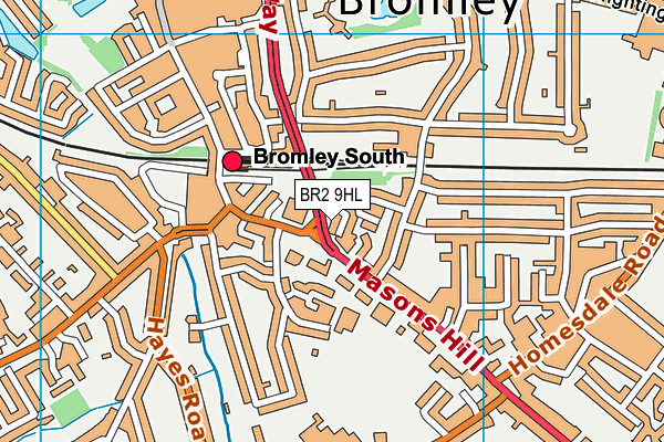 BR2 9HL map - OS VectorMap District (Ordnance Survey)