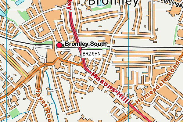 BR2 9HN map - OS VectorMap District (Ordnance Survey)
