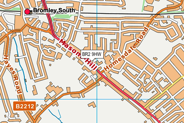 BR2 9HW map - OS VectorMap District (Ordnance Survey)