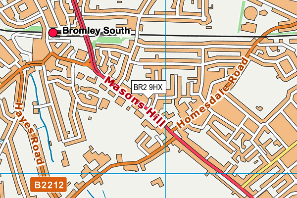 BR2 9HX map - OS VectorMap District (Ordnance Survey)