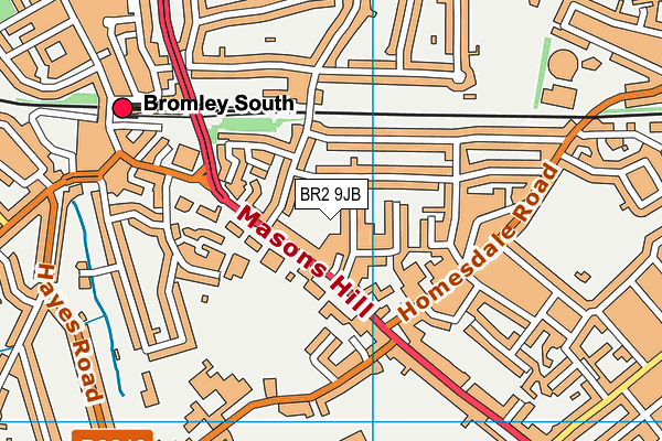 BR2 9JB map - OS VectorMap District (Ordnance Survey)