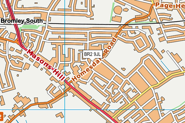 BR2 9JL map - OS VectorMap District (Ordnance Survey)