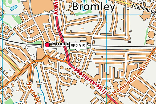 BR2 9JS map - OS VectorMap District (Ordnance Survey)