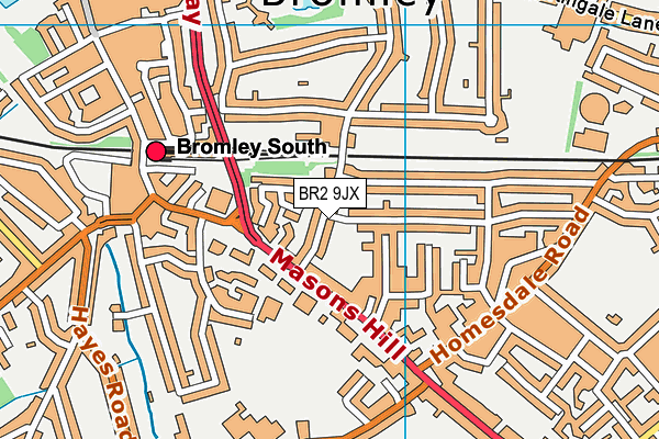 BR2 9JX map - OS VectorMap District (Ordnance Survey)