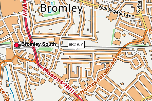 BR2 9JY map - OS VectorMap District (Ordnance Survey)