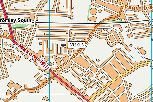 BR2 9LB map - OS VectorMap District (Ordnance Survey)