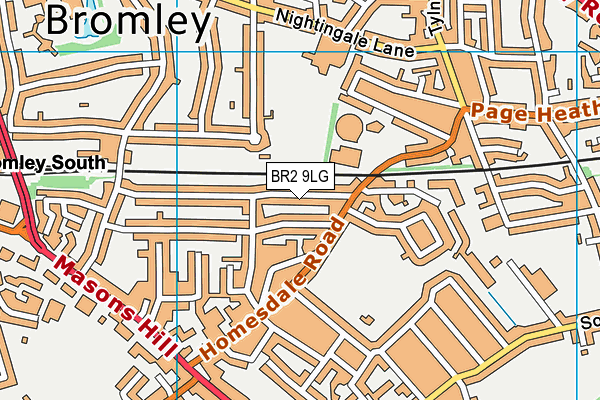 BR2 9LG map - OS VectorMap District (Ordnance Survey)