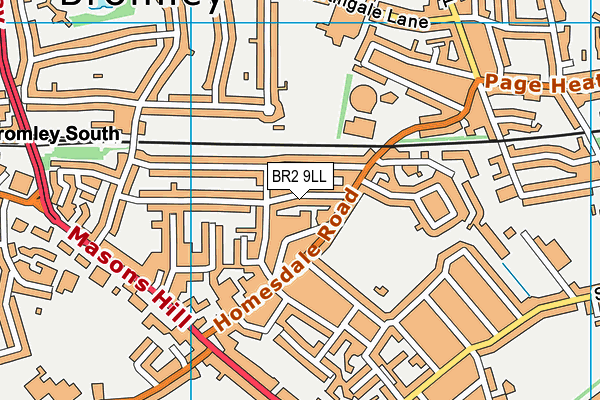 BR2 9LL map - OS VectorMap District (Ordnance Survey)