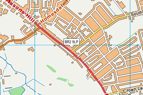 BR2 9LP map - OS VectorMap District (Ordnance Survey)