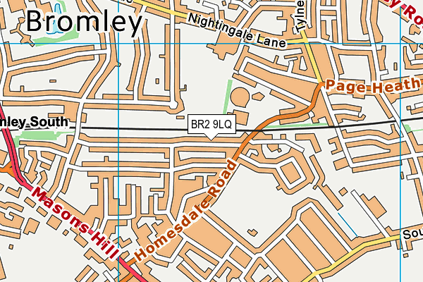 BR2 9LQ map - OS VectorMap District (Ordnance Survey)