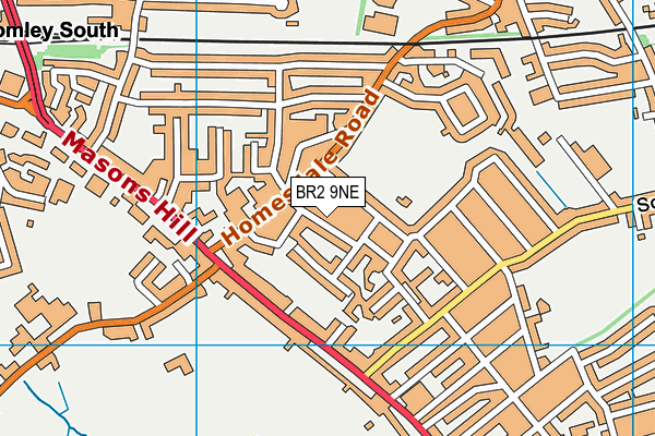 BR2 9NE map - OS VectorMap District (Ordnance Survey)