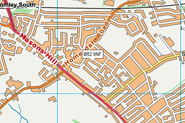 BR2 9NF map - OS VectorMap District (Ordnance Survey)
