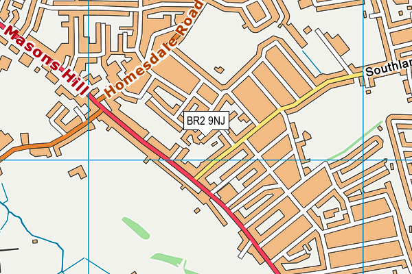 BR2 9NJ map - OS VectorMap District (Ordnance Survey)