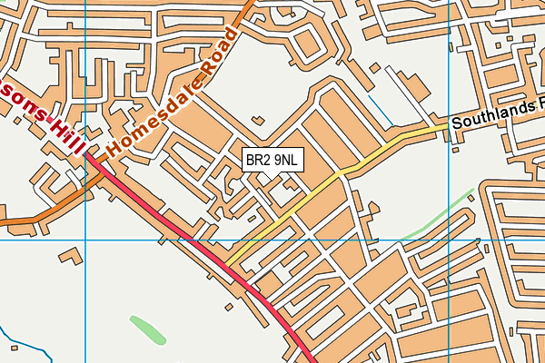 BR2 9NL map - OS VectorMap District (Ordnance Survey)