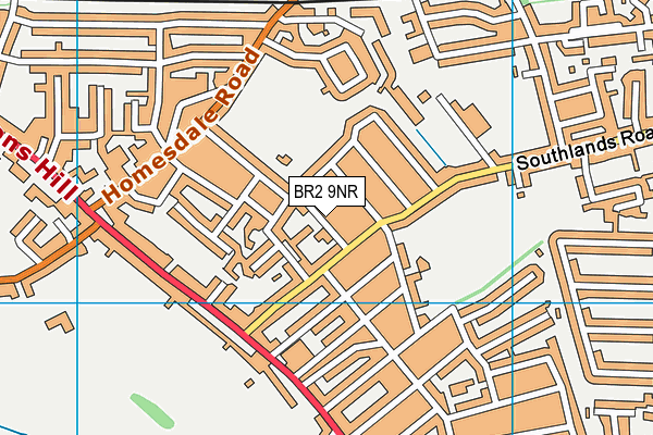 BR2 9NR map - OS VectorMap District (Ordnance Survey)