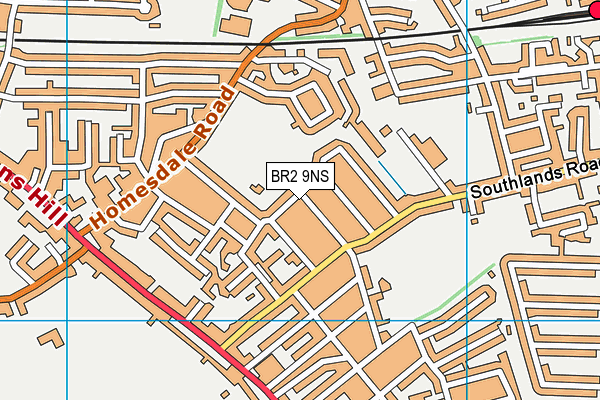 BR2 9NS map - OS VectorMap District (Ordnance Survey)