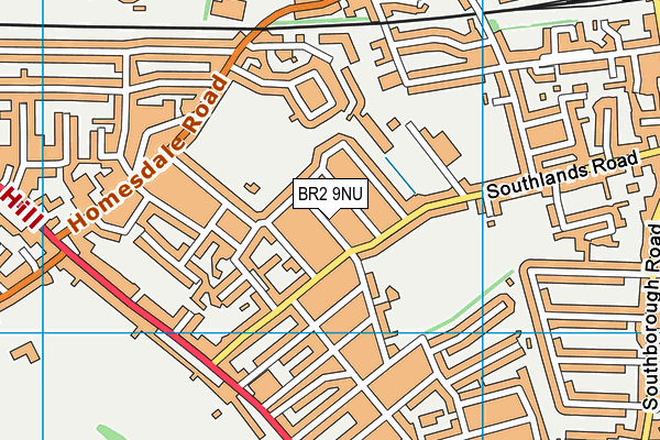 BR2 9NU map - OS VectorMap District (Ordnance Survey)