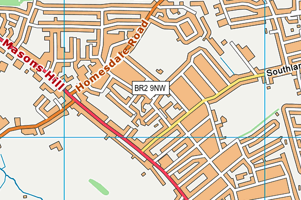 BR2 9NW map - OS VectorMap District (Ordnance Survey)