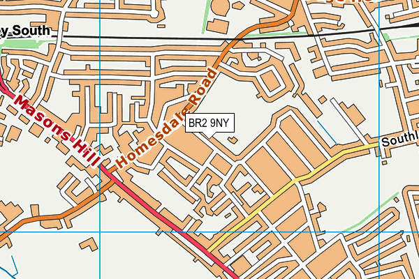 BR2 9NY map - OS VectorMap District (Ordnance Survey)