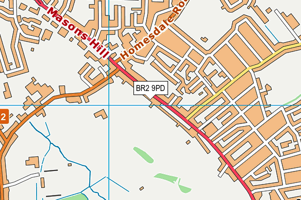 BR2 9PD map - OS VectorMap District (Ordnance Survey)