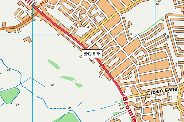 BR2 9PF map - OS VectorMap District (Ordnance Survey)