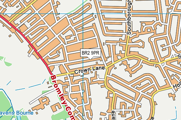 BR2 9PR map - OS VectorMap District (Ordnance Survey)