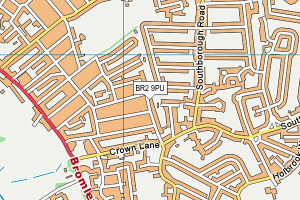 BR2 9PU map - OS VectorMap District (Ordnance Survey)