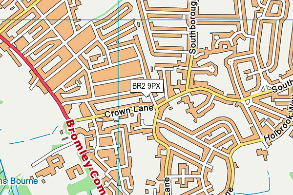 BR2 9PX map - OS VectorMap District (Ordnance Survey)