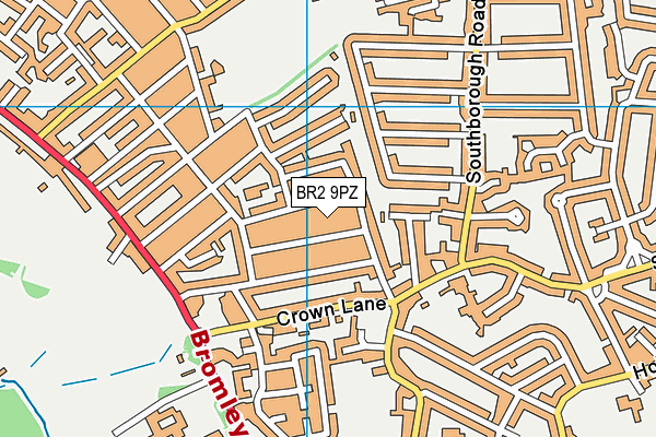 BR2 9PZ map - OS VectorMap District (Ordnance Survey)