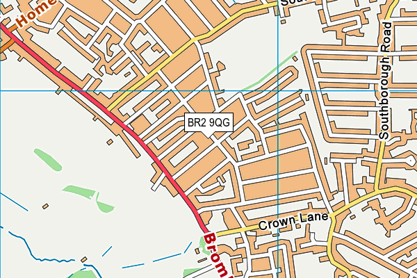 BR2 9QG map - OS VectorMap District (Ordnance Survey)