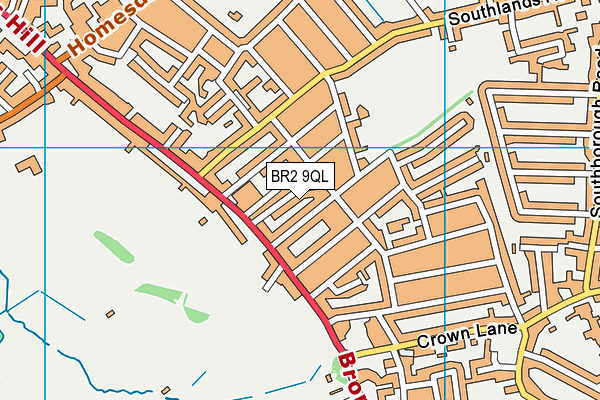 BR2 9QL map - OS VectorMap District (Ordnance Survey)