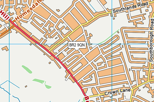 BR2 9QN map - OS VectorMap District (Ordnance Survey)
