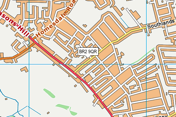 BR2 9QR map - OS VectorMap District (Ordnance Survey)