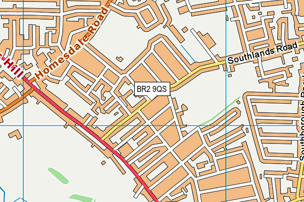 BR2 9QS map - OS VectorMap District (Ordnance Survey)