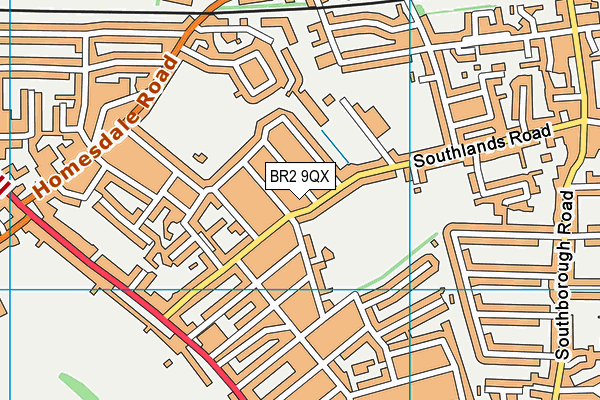 BR2 9QX map - OS VectorMap District (Ordnance Survey)