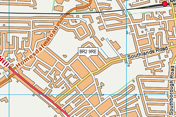 BR2 9RE map - OS VectorMap District (Ordnance Survey)