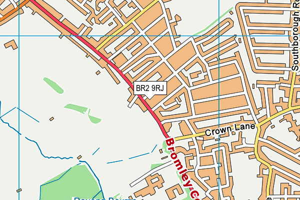 BR2 9RJ map - OS VectorMap District (Ordnance Survey)