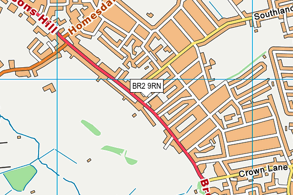 BR2 9RN map - OS VectorMap District (Ordnance Survey)
