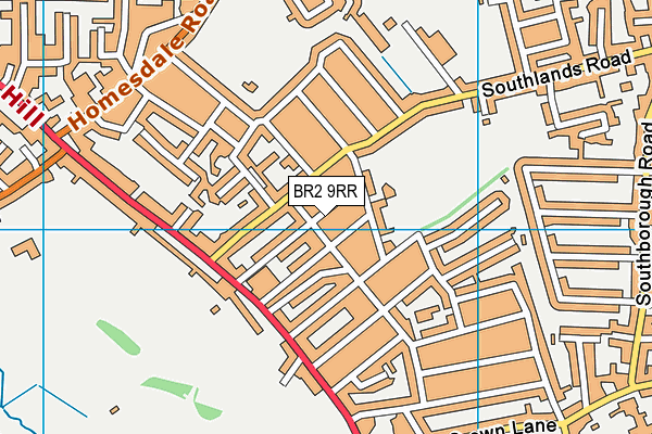 BR2 9RR map - OS VectorMap District (Ordnance Survey)