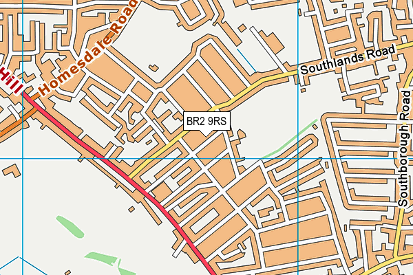 BR2 9RS map - OS VectorMap District (Ordnance Survey)
