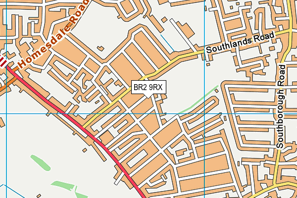 BR2 9RX map - OS VectorMap District (Ordnance Survey)