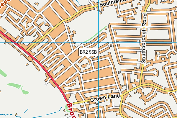 BR2 9SB map - OS VectorMap District (Ordnance Survey)