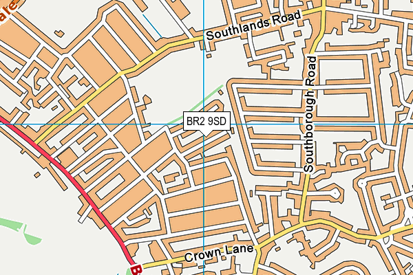 BR2 9SD map - OS VectorMap District (Ordnance Survey)