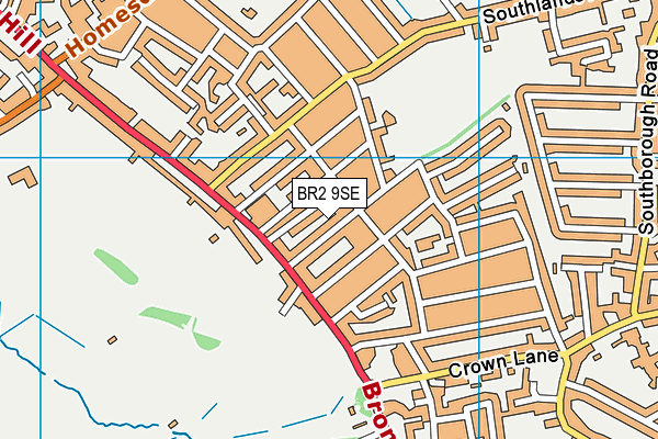 BR2 9SE map - OS VectorMap District (Ordnance Survey)
